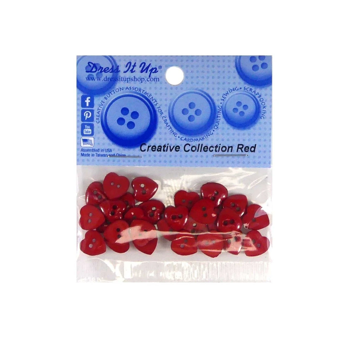 Kit 30 Botones Corazones Rojos 1cm 3 Kit 30 Botones Corazones Rojos 1cm