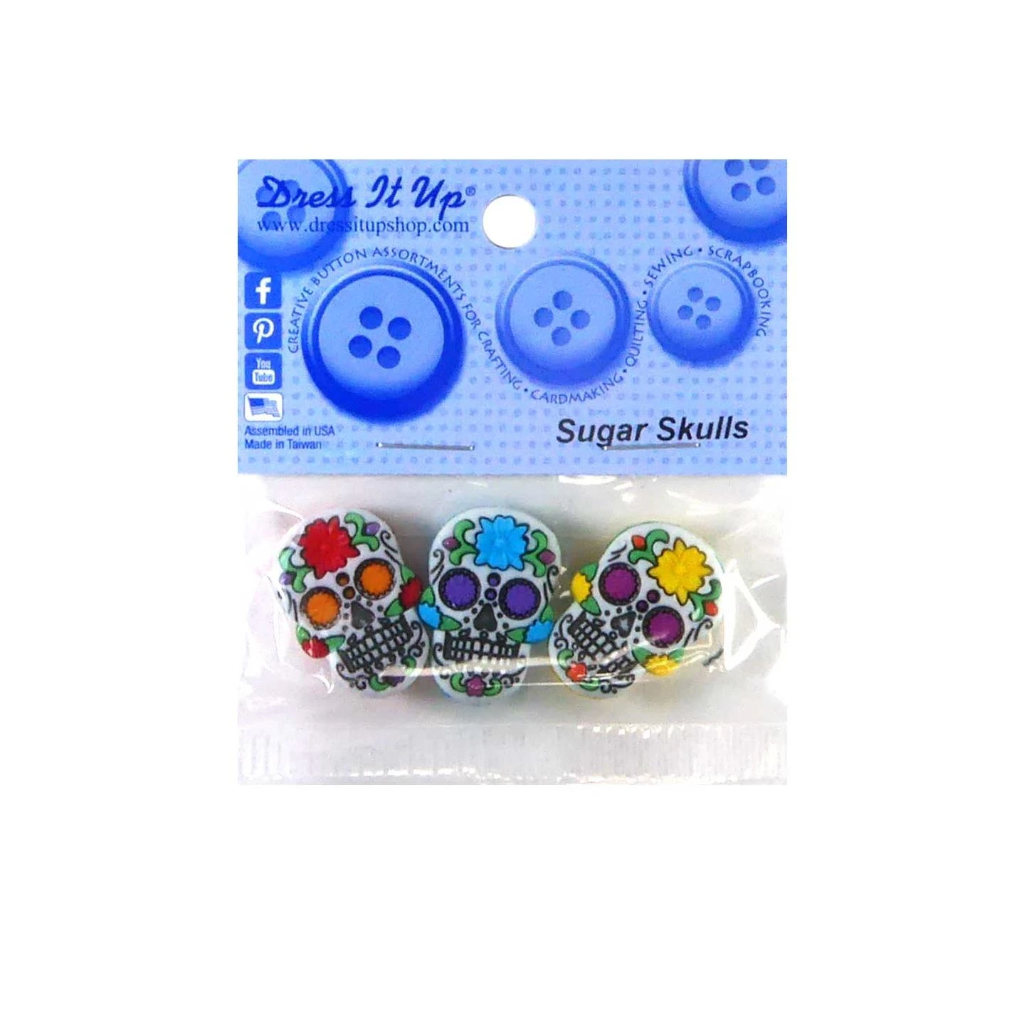 Kit 3 Botones Forma De Calaveras Mejicanas 3 Kit 3 Botones Forma De Calaveras Mejicanas