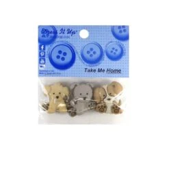 Kit 3 Botones Forma De Perritos