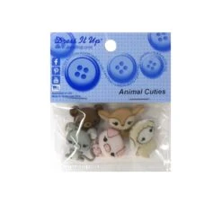 Kit 5 Botones Forma De Animales Bosque