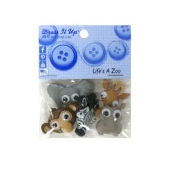 Kit 5 Botones Forma De Animales Del Zoo