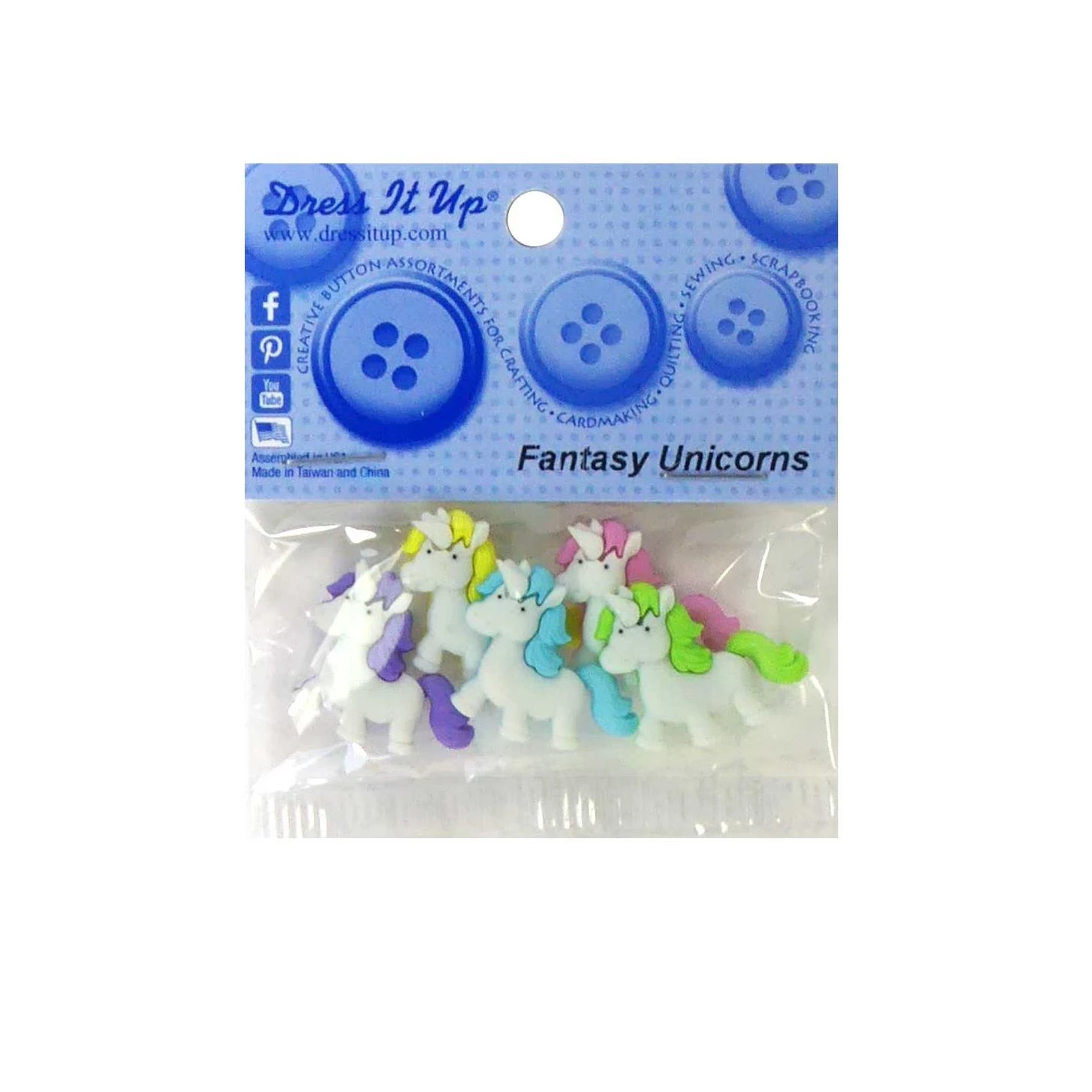 Kit 5 Botones Forma De Unicornio Fantasía 3 Kit 5 Botones Forma De Unicornio Fantasía