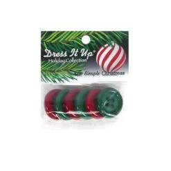 Kit 6 Botones 4 Agujeros Rojo Y Verde 25mm