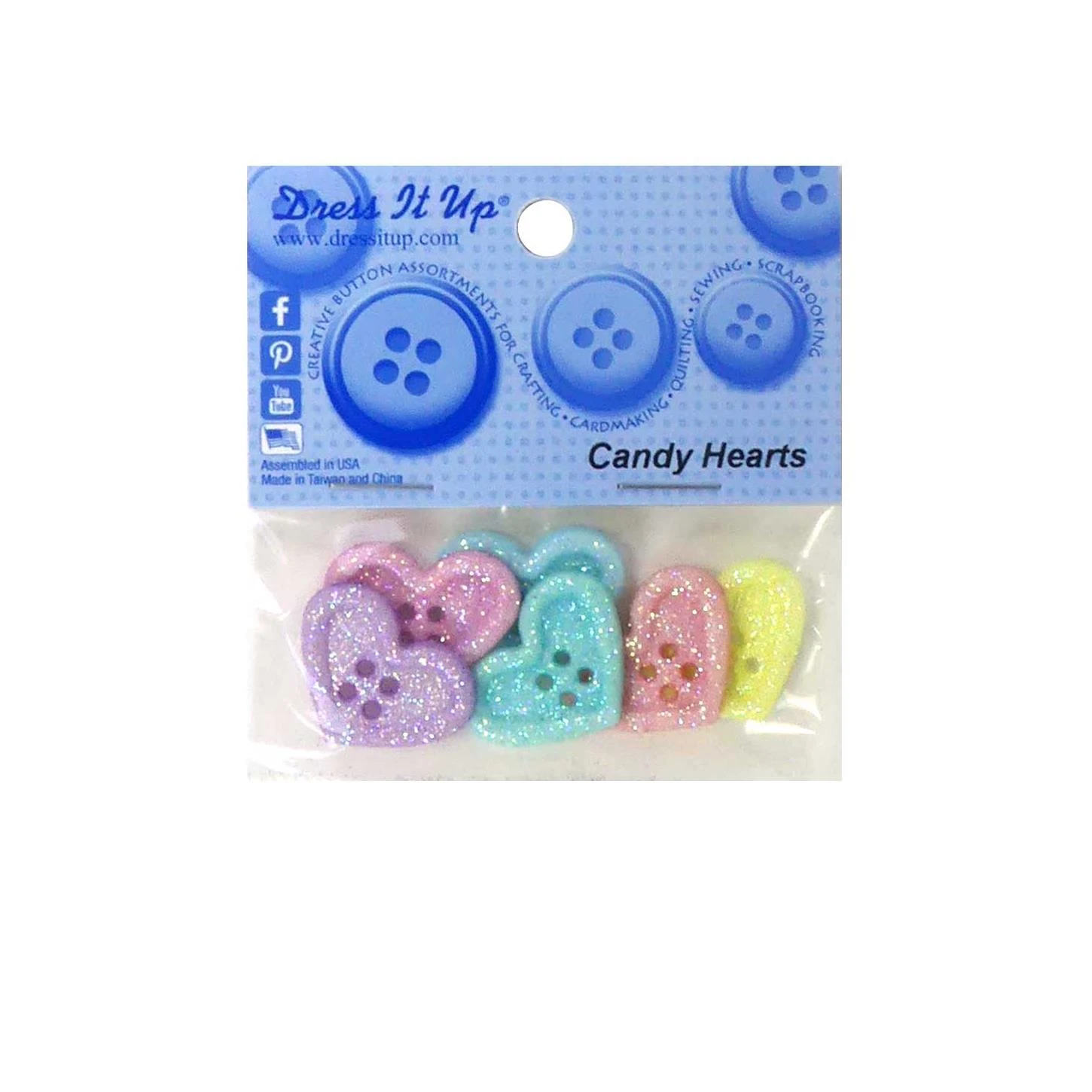 Kit 6 Botones Forma De Corazón Y Purpurina 3 Kit 6 Botones Forma De Corazón Y Purpurina