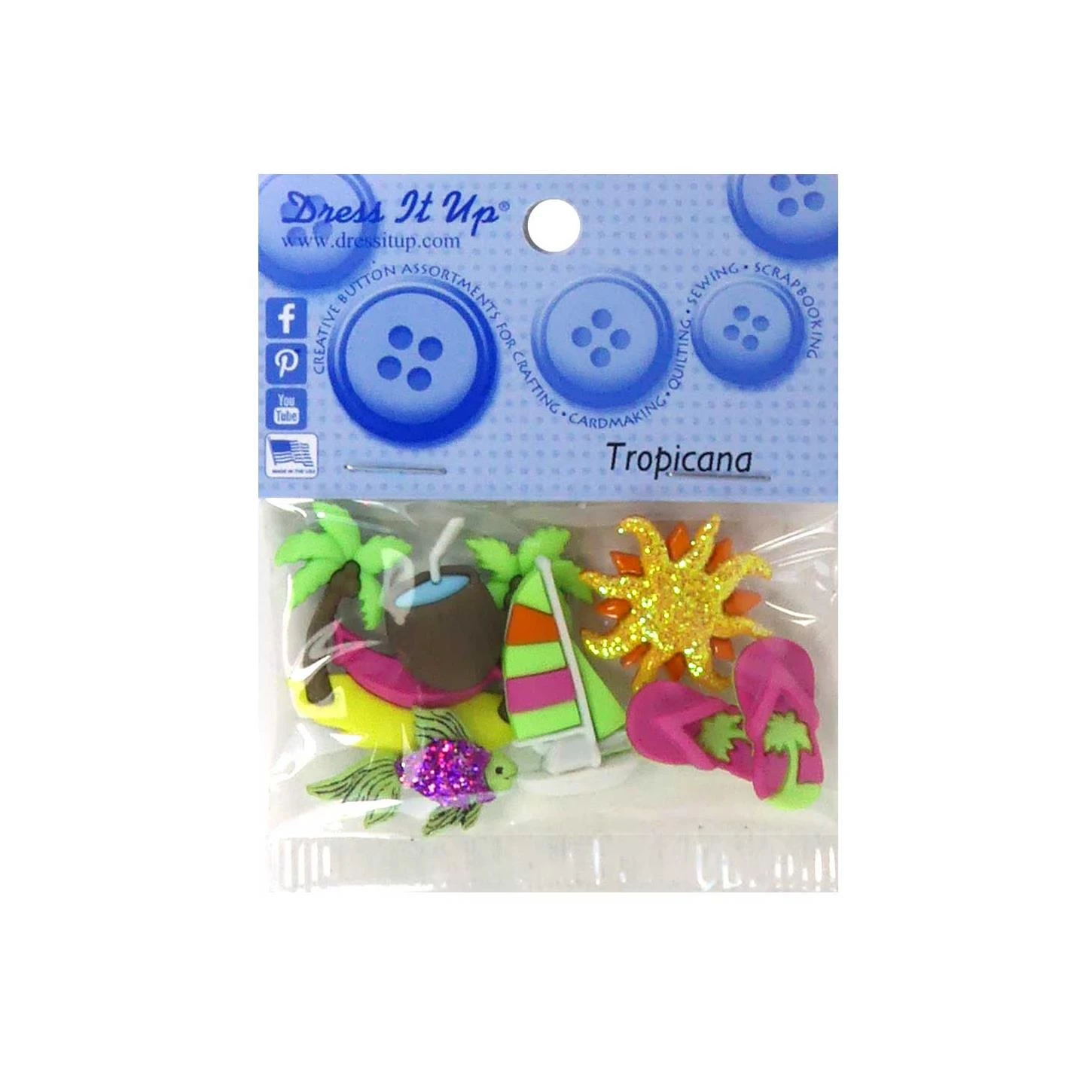 Kit 7 Botones Variados Temática Playa 3 Kit 7 Botones Variados Temática Playa