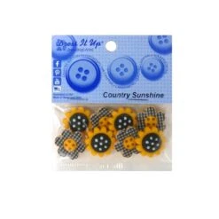 Kit 8 Botones Forma De Flor Cuadros Vichy