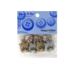 Kit 8 Botones Forma De Gatitos Y Huellas