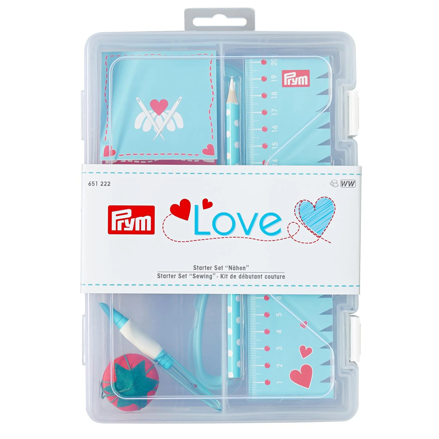 Kit Iniciación A Costura Love Azul. Prym 3 Kit Iniciación A Costura Love Azul. Prym