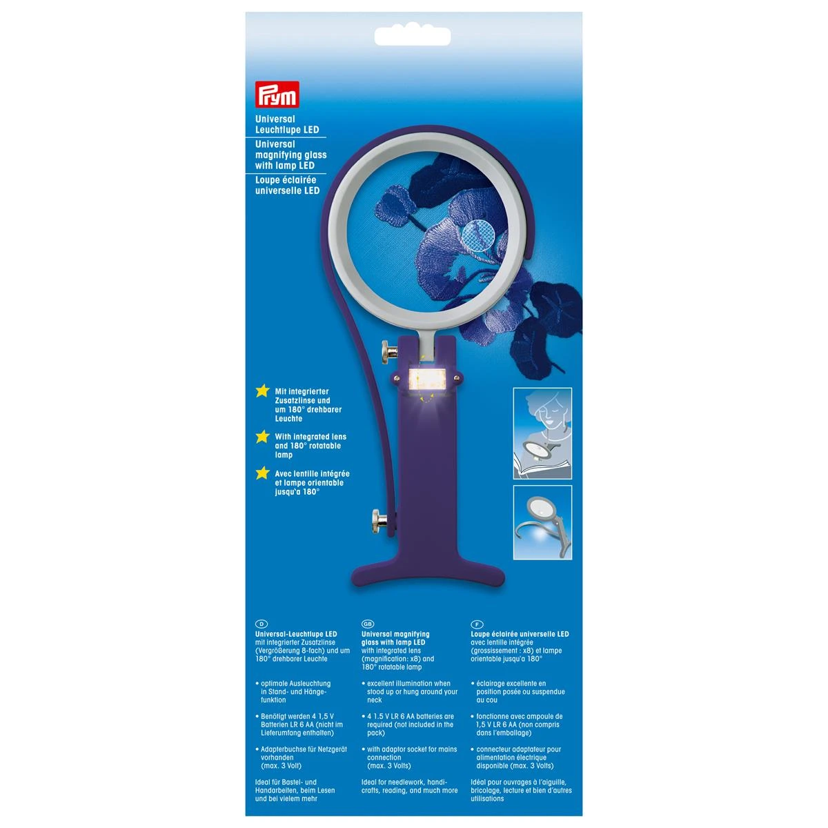 Lupa Universal Con Luz Led. Prym 3 Lupa Universal Con Luz Led. Prym