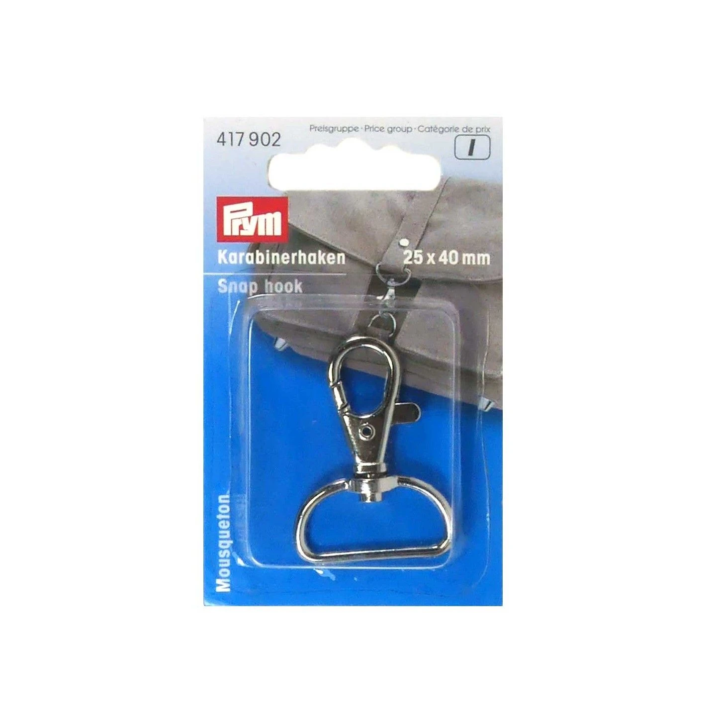 Mosquetón Metalizado Clásico Plata 2,5cm. Prym 3 Mosquetón Metalizado Clásico Plata 2,5cm. Prym