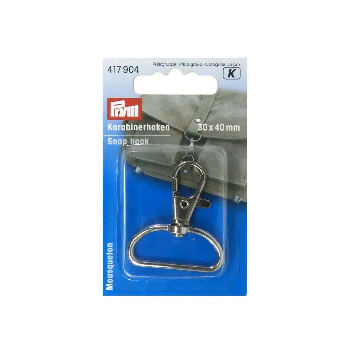 Mosquetón Metalizado Clásico Plata 3cm. Prym 3 Mosquetón Metalizado Clásico Plata 3cm. Prym