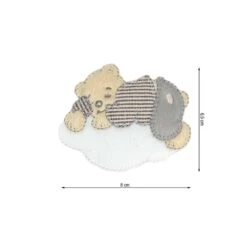 Parche Osito Dormido En Nube Pequeño 80x65mm