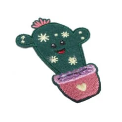 Parche Termo 50x70mm Bordado Cactus Con Tupis -Merceria Botton parche termo 50x70mm bordado cactus con tupis 1