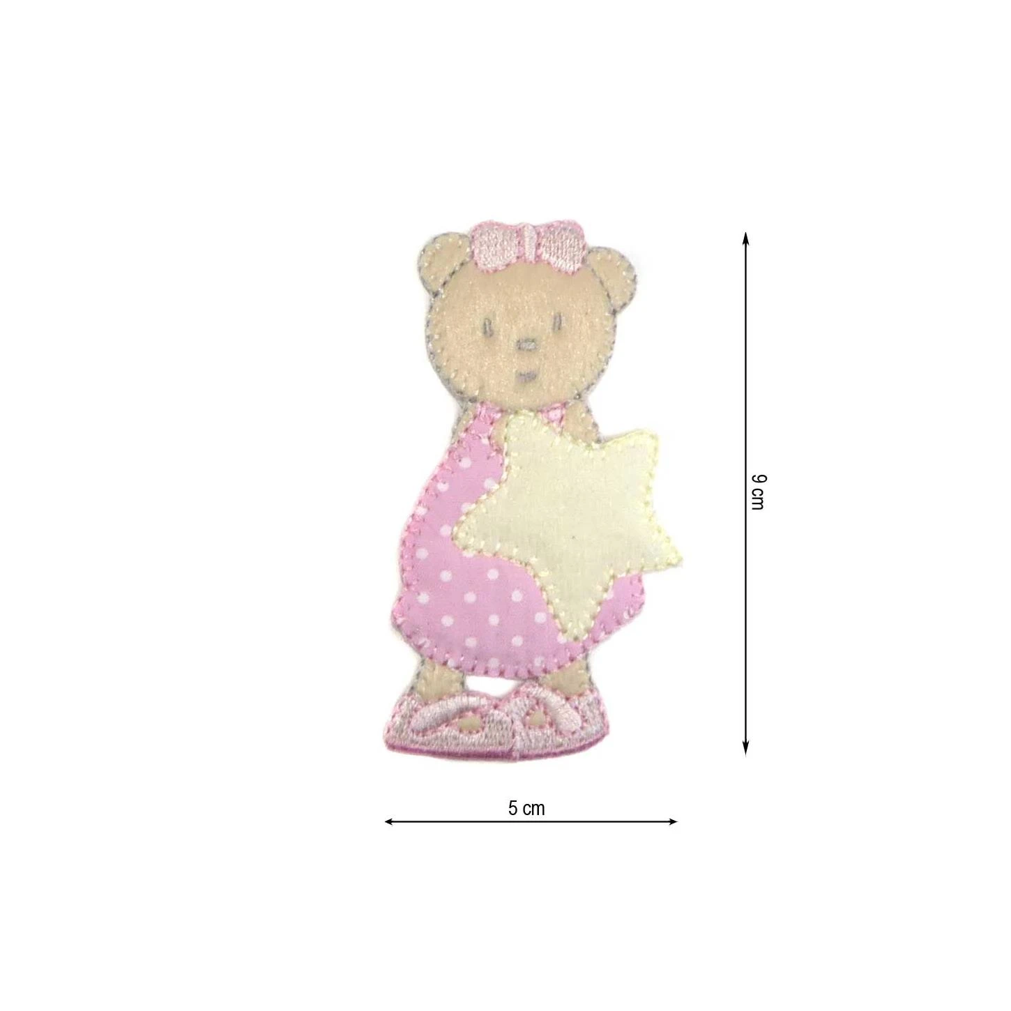 Parche Termo 5x9cm Osita Vestido Rosa Y Estrella 3 Parche Termo 5x9cm Osita Vestido Rosa Y Estrella
