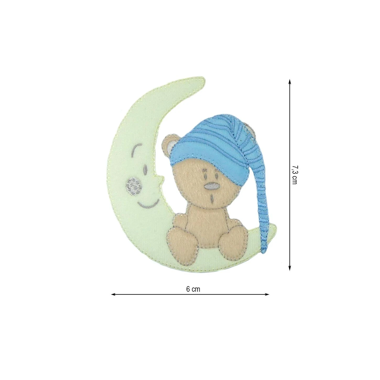 Parche Termo 60x73mm Bordado Osito Con Luna 3 Parche Termo 60x73mm Bordado Osito Con Luna