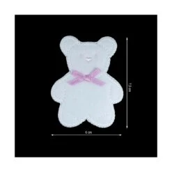 Parche Termo Bordado 60x75mm Oso Con Lazo