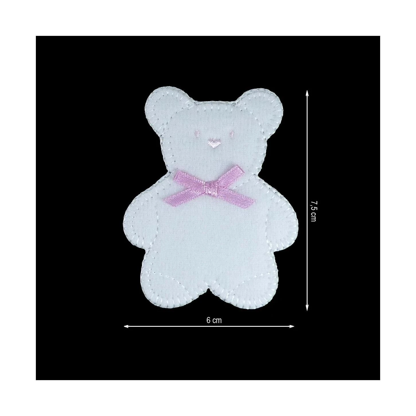 Parche Termo Bordado 60x75mm Oso Con Lazo 3 Parche Termo Bordado 60x75mm Oso Con Lazo
