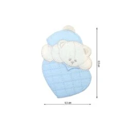 Parche Termo Bordado 65x85mm Oso Y Corazón. Varios Colores