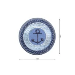 Parche Termo Bordado Ancla Azul 6cm