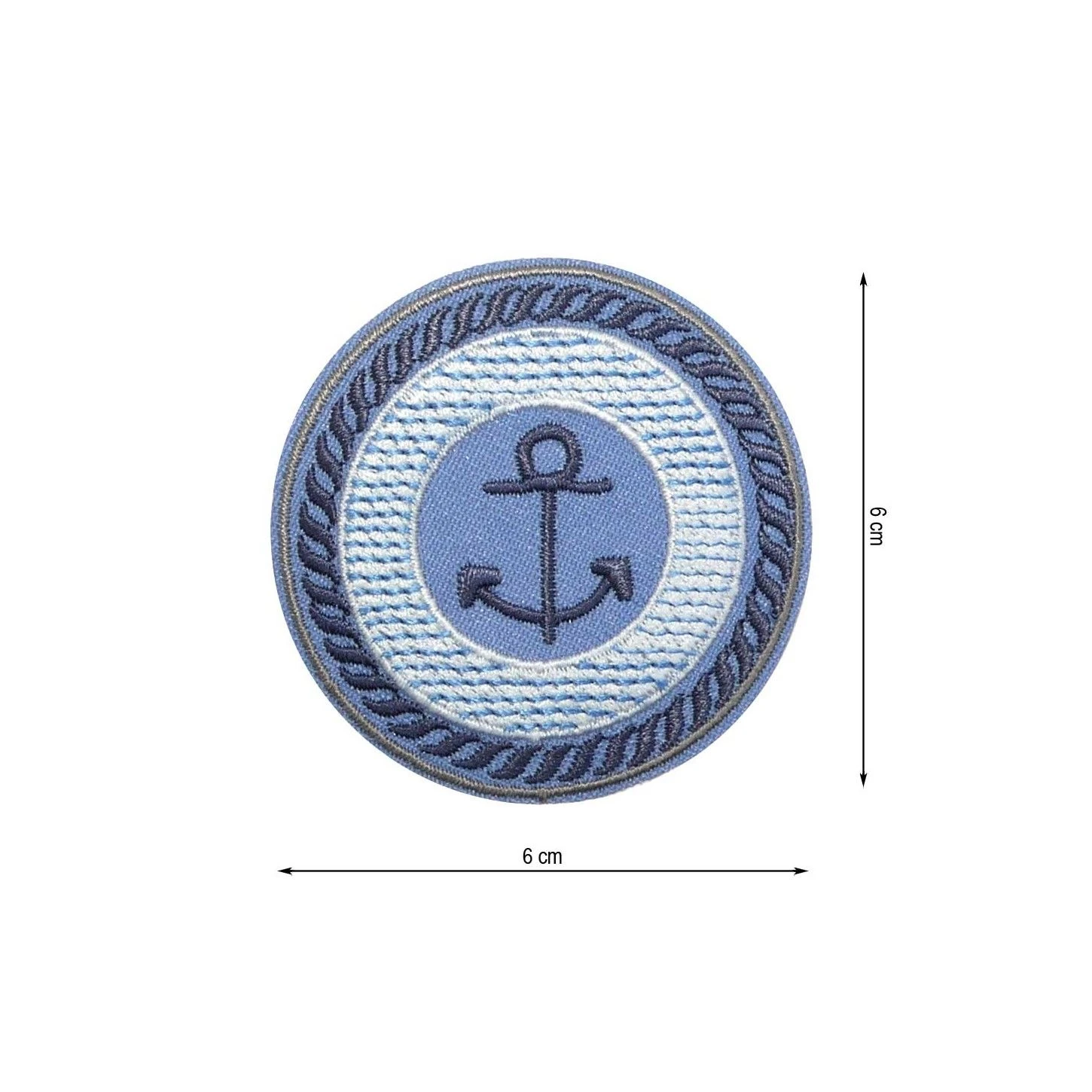 Parche Termo Bordado Ancla Azul 6cm 3 Parche Termo Bordado Ancla Azul 6cm