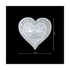 Parche Termo Bordado Corazón Y Palomas