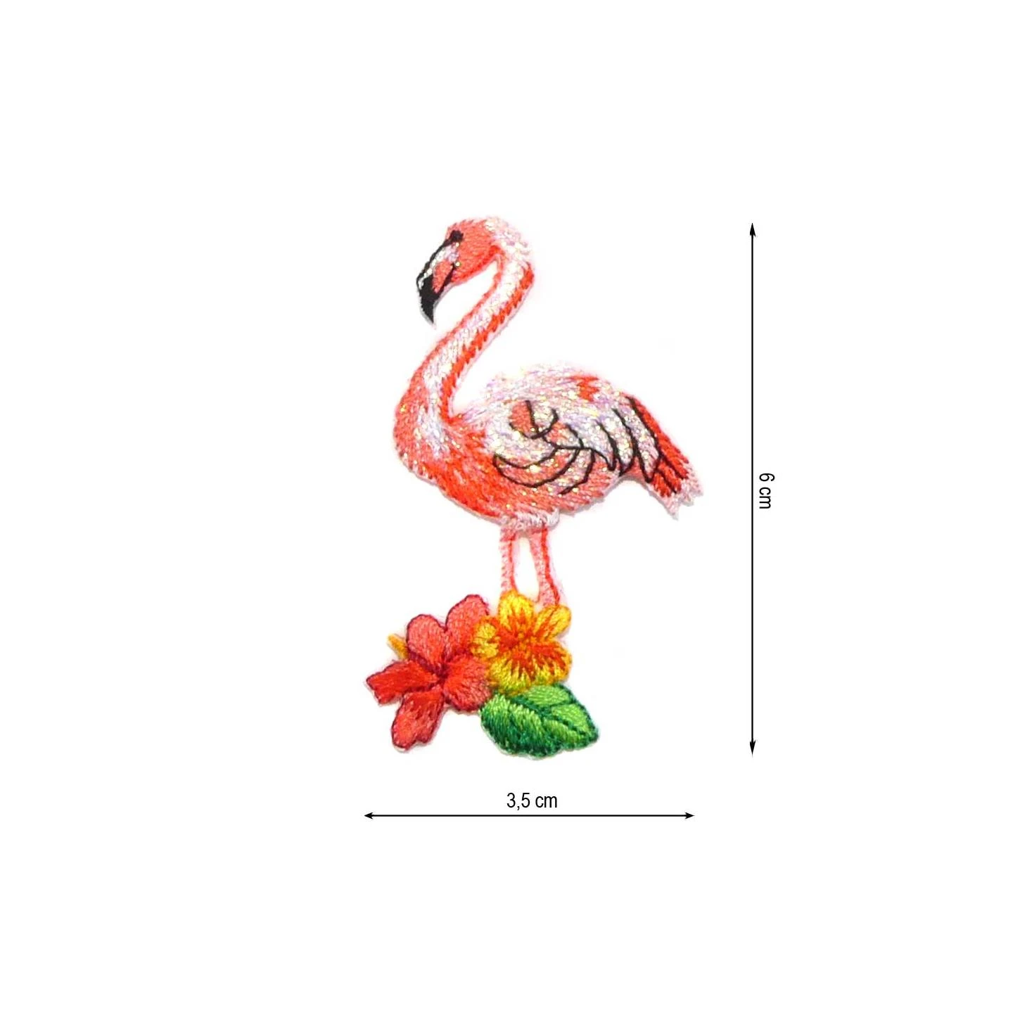 Parche Termo Bordado Flamenco Y Flores 35x60mm 3 Parche Termo Bordado Flamenco Y Flores 35x60mm