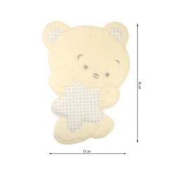 Parche Termo Bordado Osito Con Estrella De Cuadros 12x18cm. Varios Colores