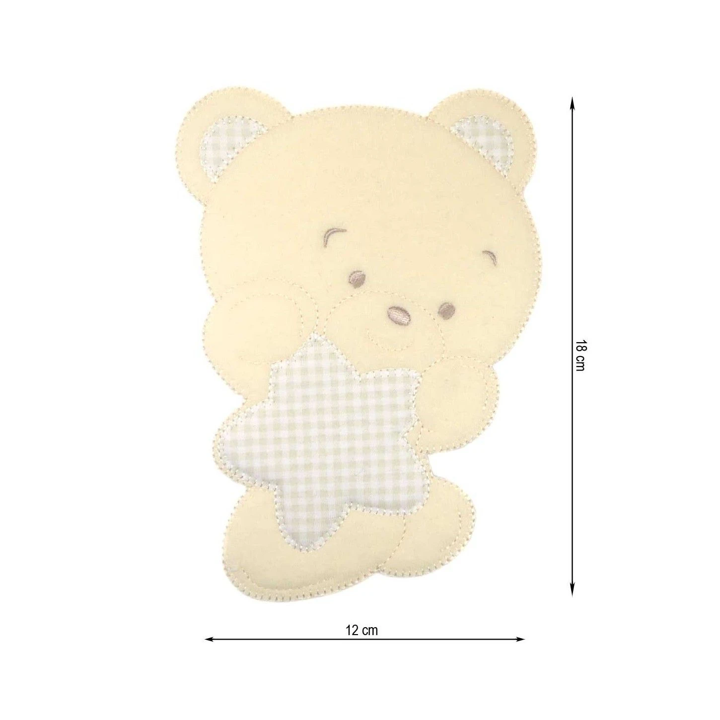 Parche Termo Bordado Osito Con Estrella De Cuadros 12x18cm. Varios Colores 3 Parche Termo Bordado Osito Con Estrella De Cuadros 12x18cm. Varios Colores
