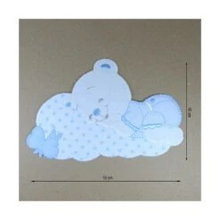 Parche Termo Bordado Osito Con Nube Estrellas 16x10cm. Varios Colores