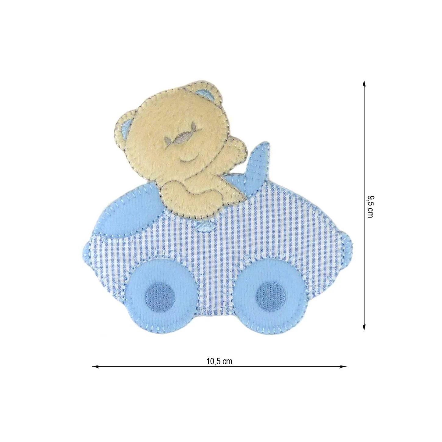 Parche Termo Bordado Osito En Coche. Varios Colores 3 Parche Termo Bordado Osito En Coche. Varios Colores