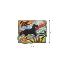 Parche Termo Bordado Paisaje Caballo 53x42mm