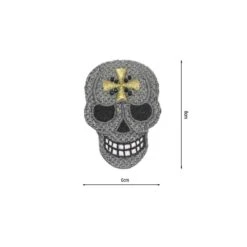Parche Termo Calavera Con Cruz Y Strass