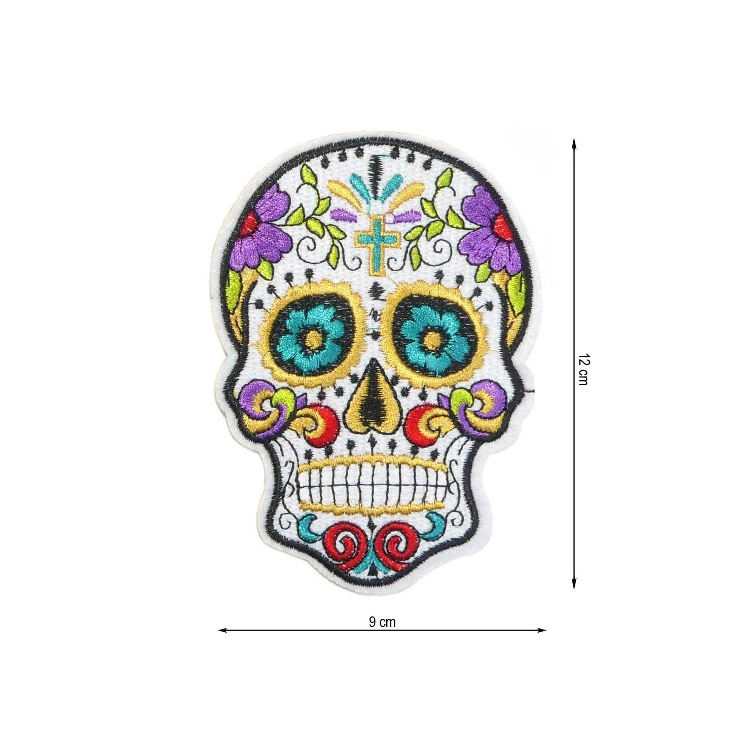Parche Termo Calavera Estampada Cruz. Grande 3 Parche Termo Calavera Estampada Cruz. Grande