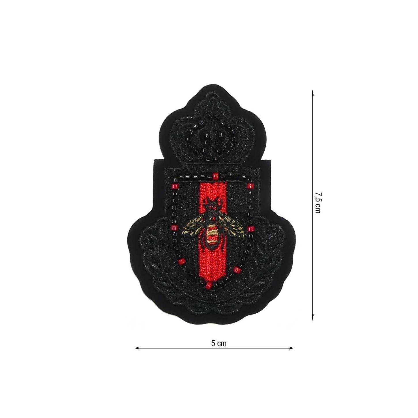 Parche Termo Escudo Negro Bordado Abeja 3 Parche Termo Escudo Negro Bordado Abeja
