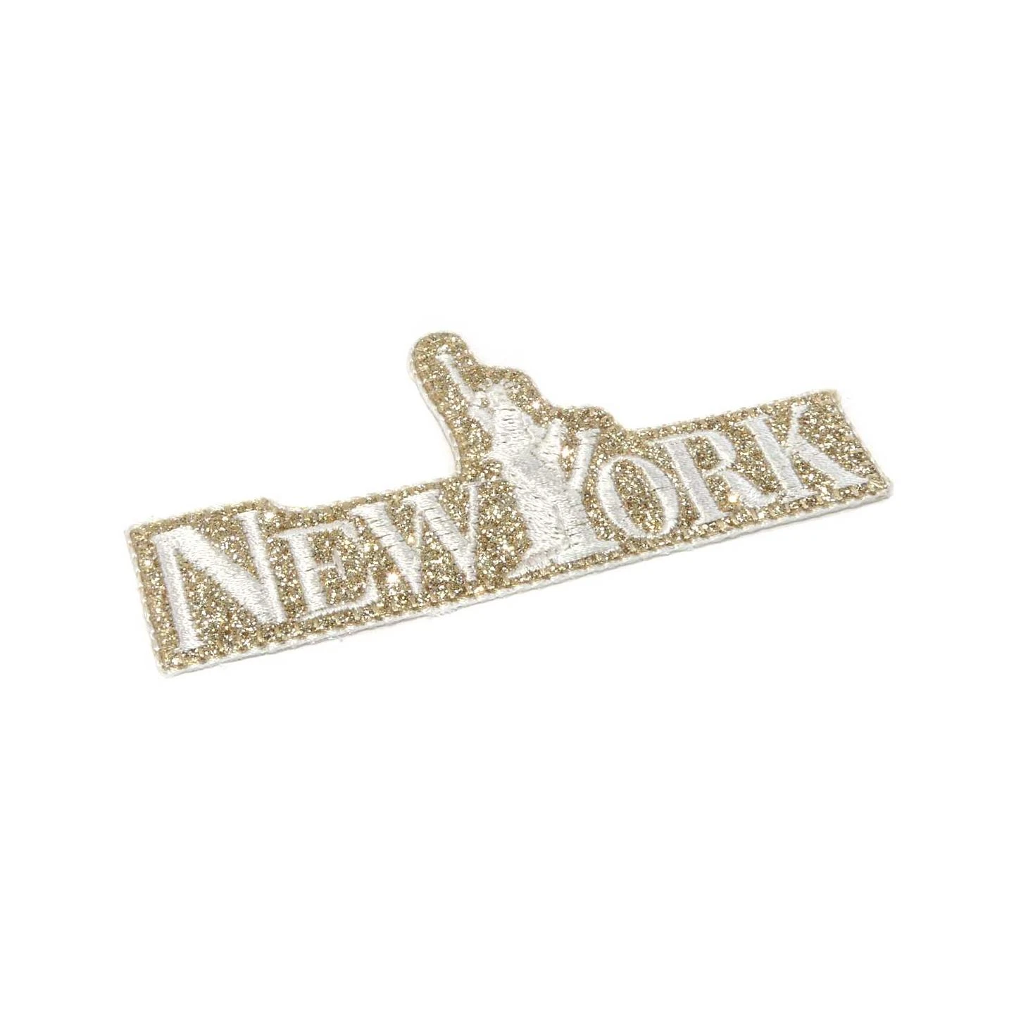 Parche Termo Gliter New York Oro 100x45mm 4 Parche Termo Gliter New York Oro 100x45mm - Imagen 2