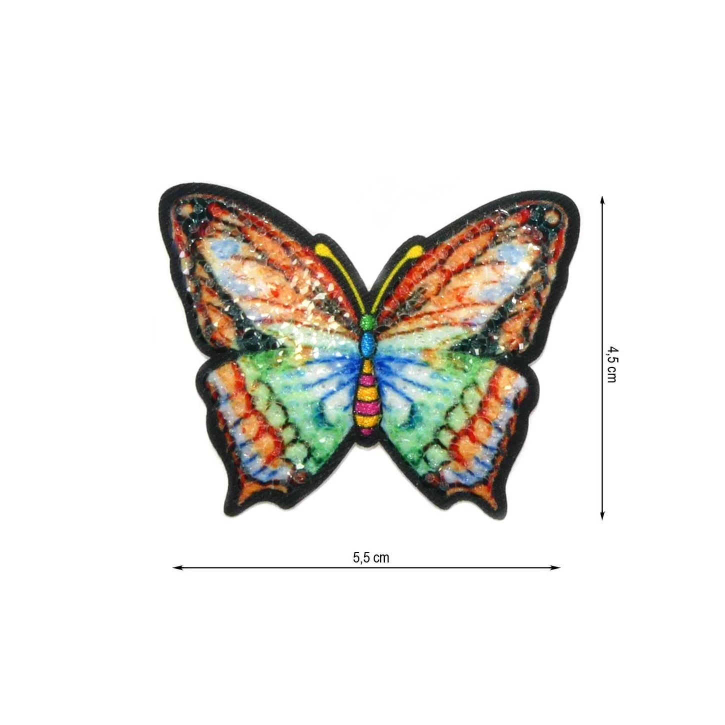 Parche Termo Mariposa Lentejuelas 55x45mm 3 Parche Termo Mariposa Lentejuelas 55x45mm