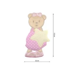 Parche Termo Osita Vestido Rosa Y Estrella