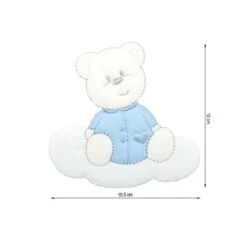 Parche Termoadhesivo 105x100mm Osito Azul Con Nube