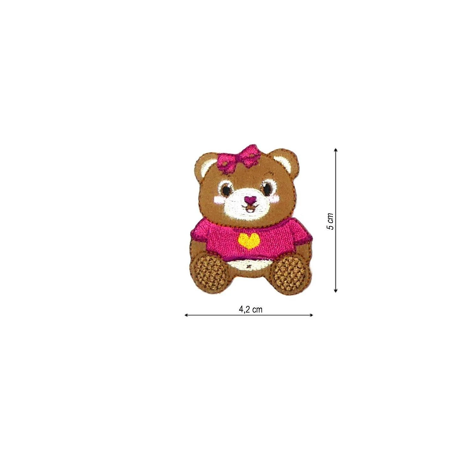 Parche Termoadhesivo 42x50mm Bordado. Osito Fuxia 3 Parche Termoadhesivo 42x50mm Bordado. Osito Fuxia
