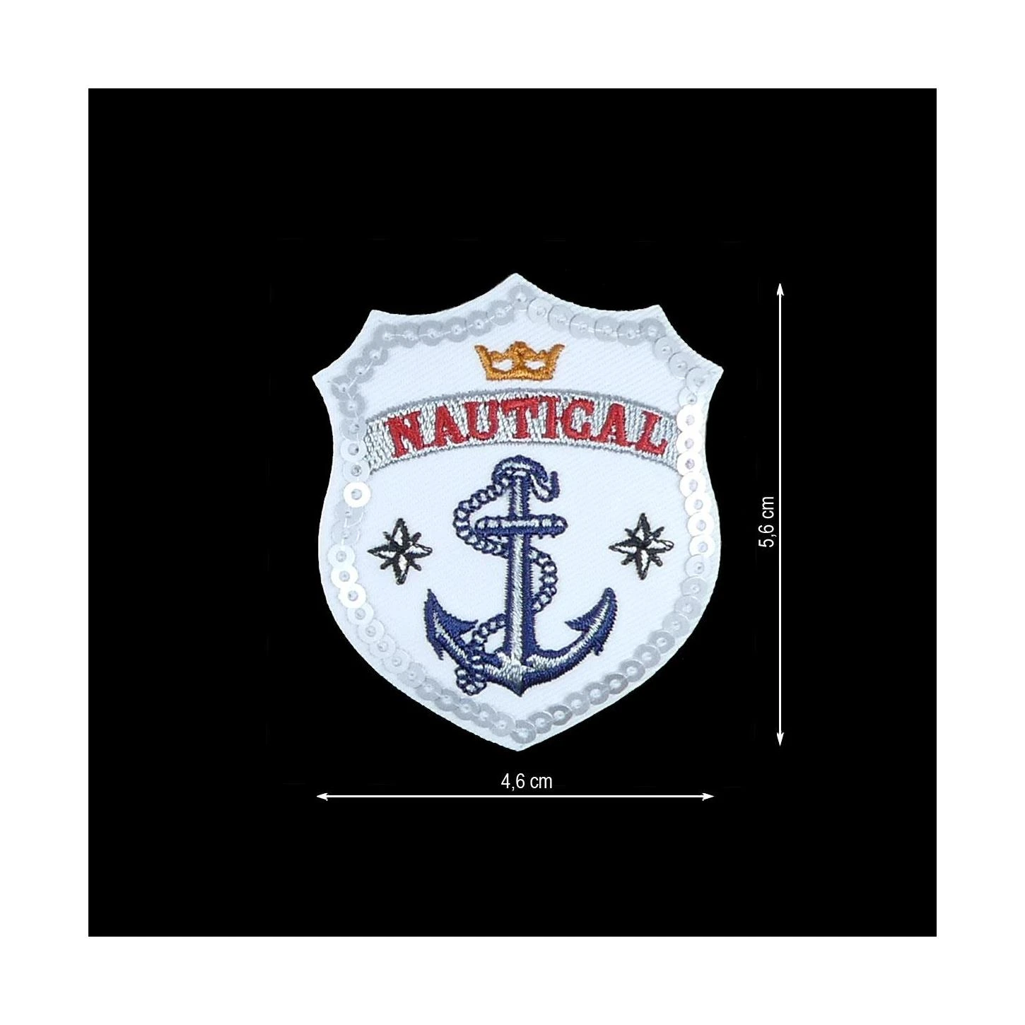 Parche Termoadhesivo 46x56mm Bordado Escudo Nautical 3 Parche Termoadhesivo 46x56mm Bordado Escudo Nautical