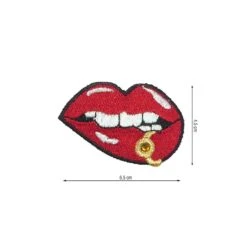 Parche Termoadhesivo 65x45mm Bordado Labios Piercing