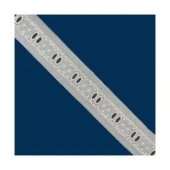 Pasacintas Bordado Algodón Beig 1,8cm. Conjunto 11