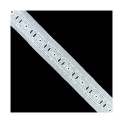 Pasacintas Bordado Blanco 1,7cm. Conjunto 18