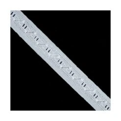 Pasacintas Bordado Blanco 1,8cm. Conjunto 6