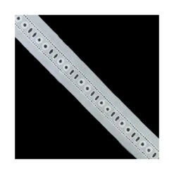 Pasacintas Bordado Blanco Aros 14mm. Conjunto 32