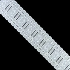 Pasacintas Bordado Blanco Cuadros 4,2cm. Conjunto 20