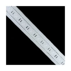 Pasacintas Bordado Blanco Piqué 22mm