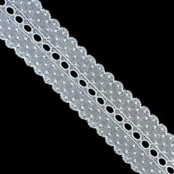 Pasacintas Valencienne Blanco Topos. Conjunto 1