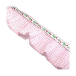 Plisado Cuadros Con Cubrecosturas De Flores 4cm 5 Plisado Cuadros Con Cubrecosturas De Flores 4cm -Merceria Botton plisado cuadros cubrecosturas flores 4cm 1