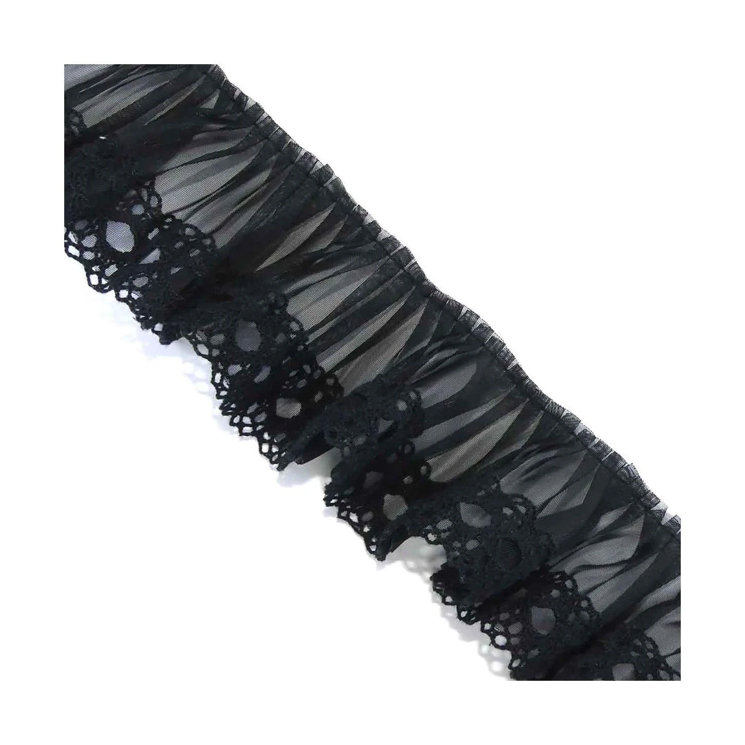 Plisado De Gasa Con Puntilla Bolillo 6cm 3 Plisado De Gasa Con Puntilla Bolillo 6cm